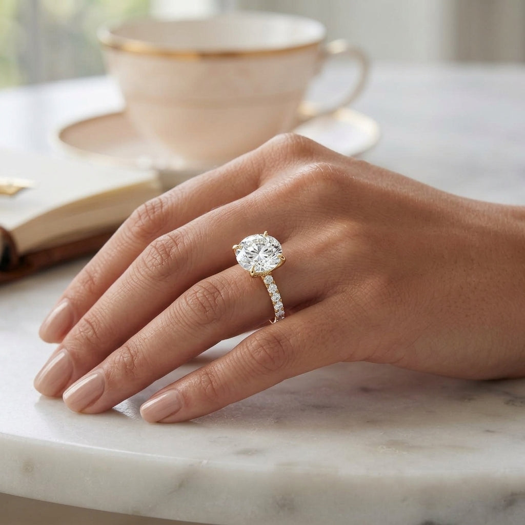 Astra – 2 Carat Round Pavé Solitaire