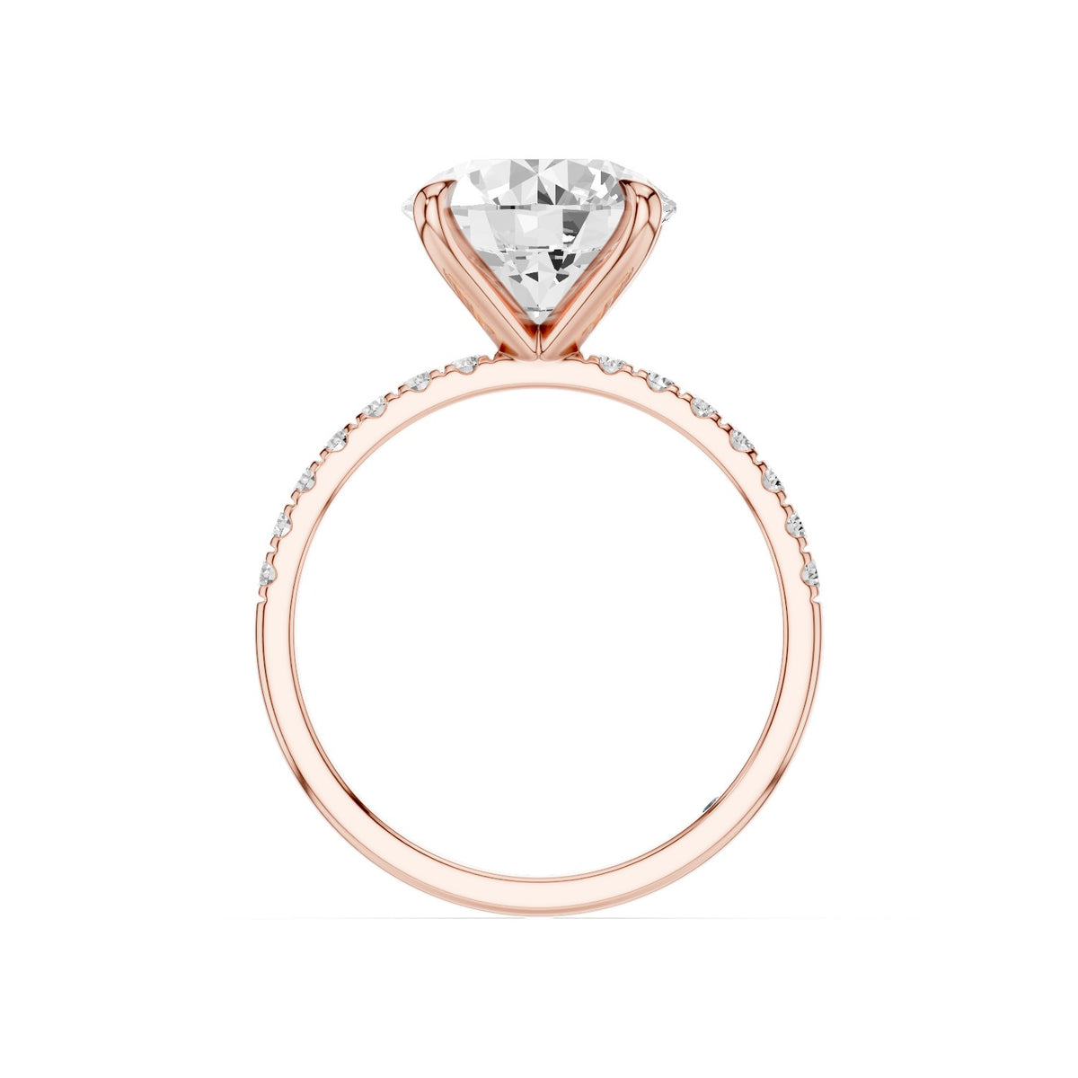 Astra – 3 Carat Round Pavé Solitaire