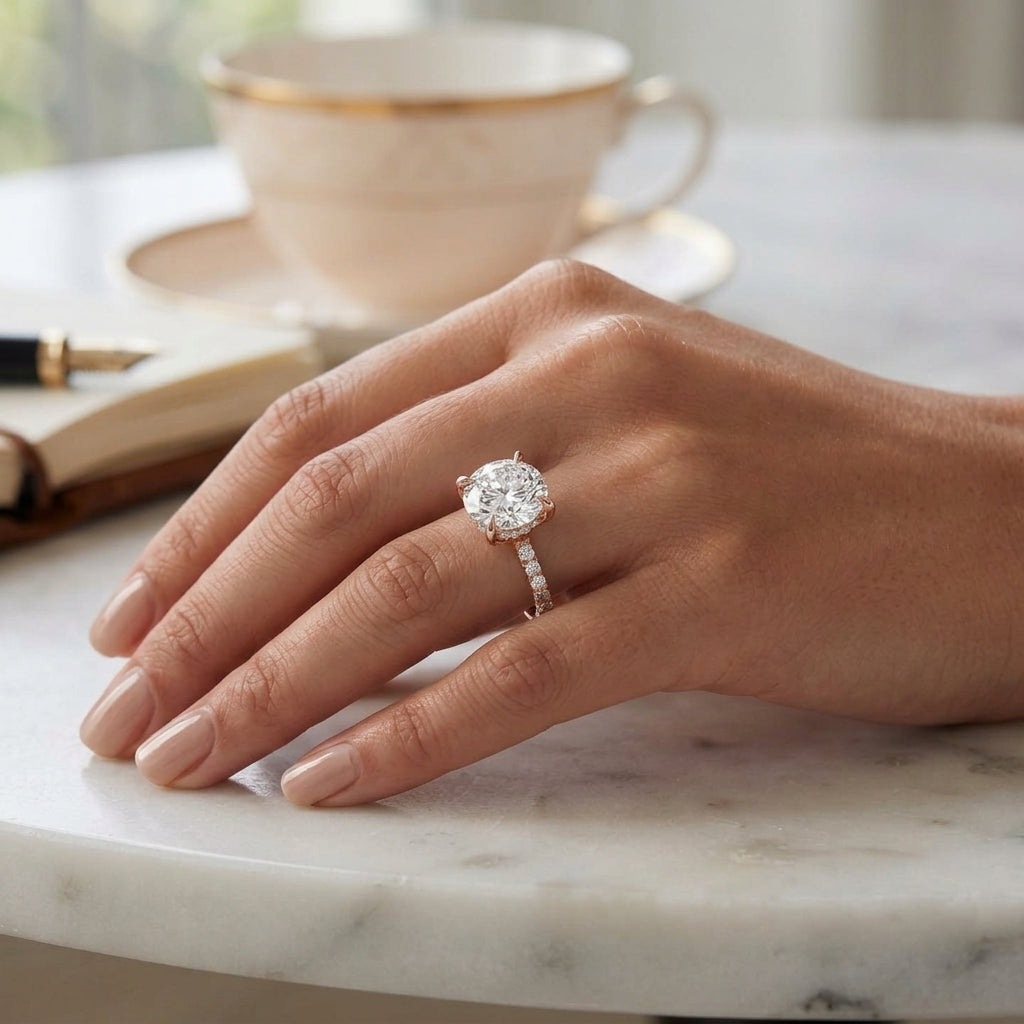 Astra – 3 Carat Round Pavé Solitaire
