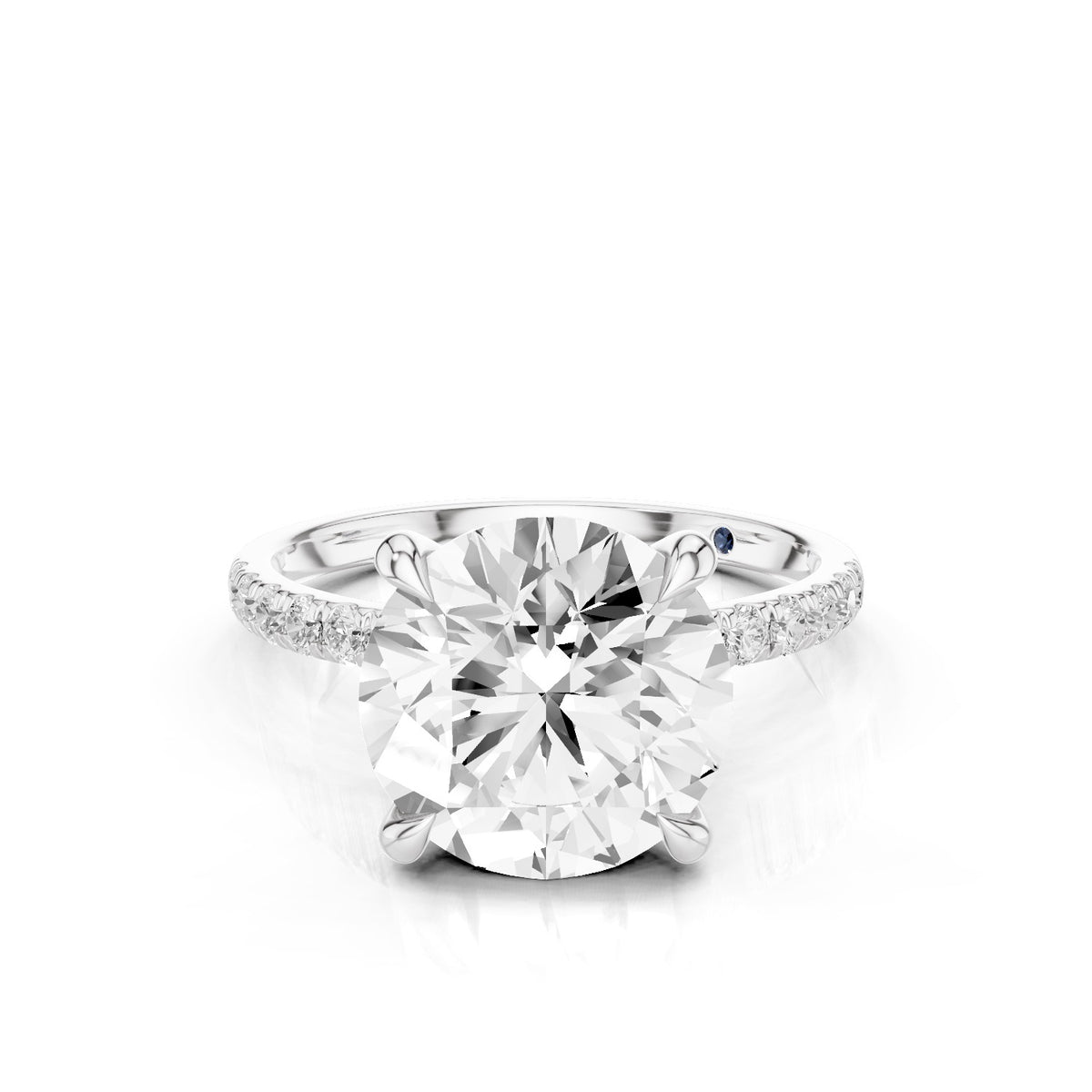 Astra – 3 Carat Round Pavé Solitaire
