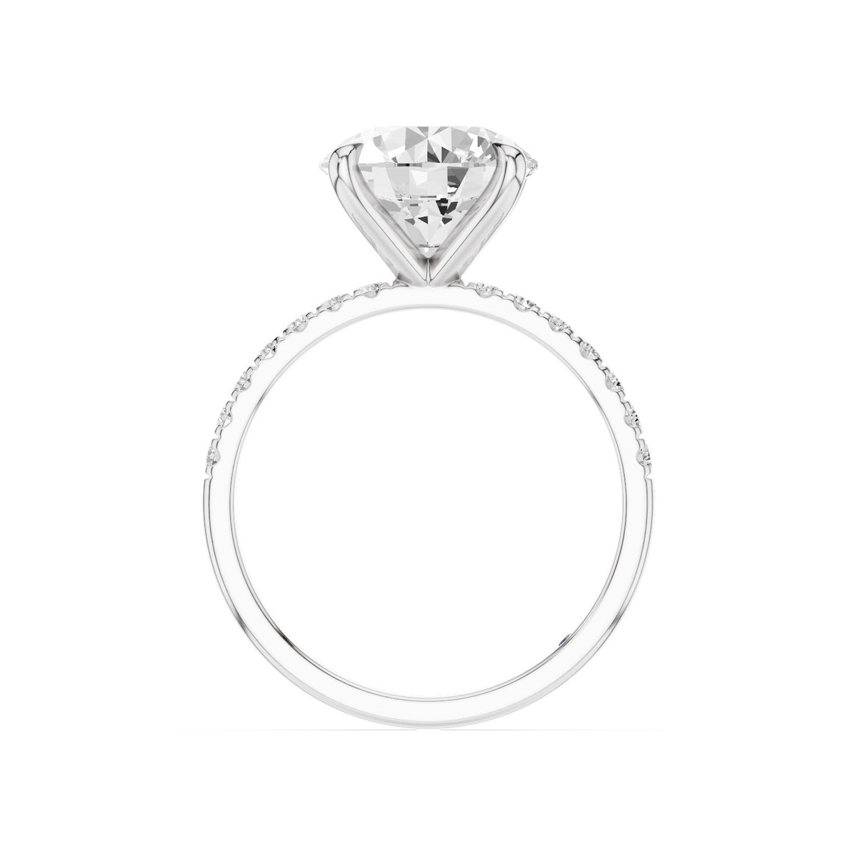 Astra – 3 Carat Round Pavé Solitaire