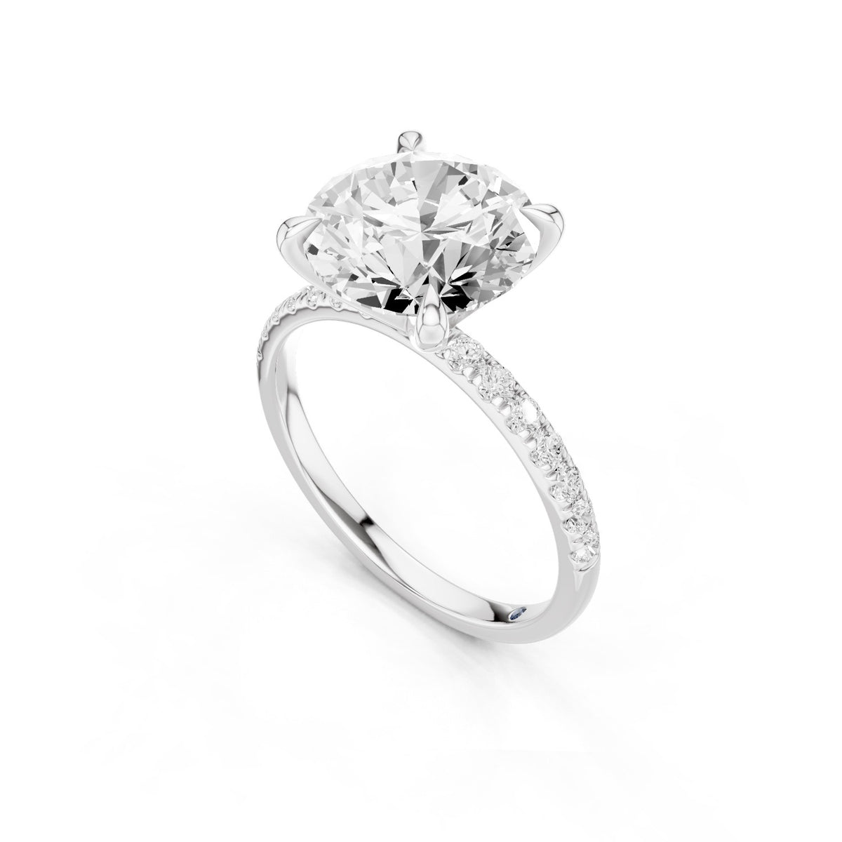 Astra – 3 Carat Round Pavé Solitaire