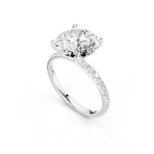 Astra – 3 Carat Round Pavé Solitaire