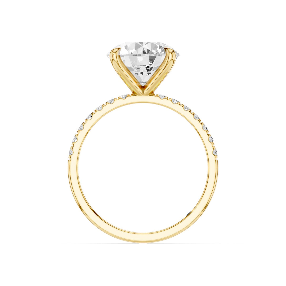 Astra – 3 Carat Round Pavé Solitaire