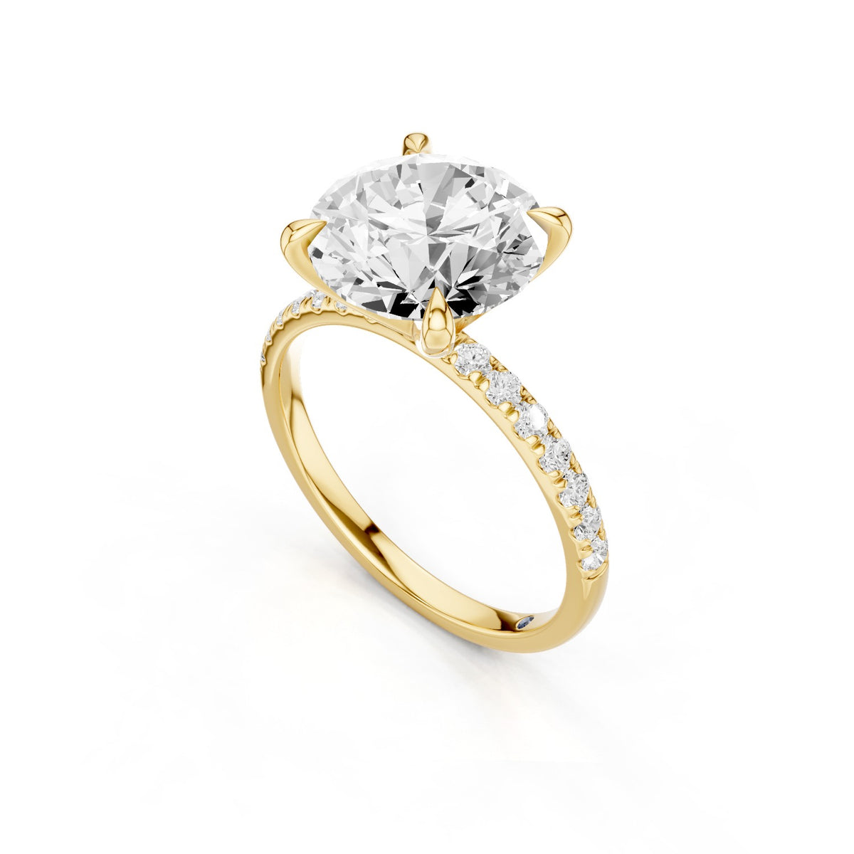 Astra – 3 Carat Round Pavé Solitaire