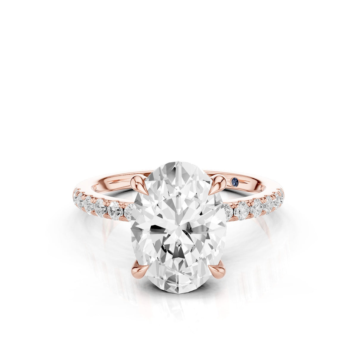 Eria – 2 Carat Oval Pavé with Hidden Halo