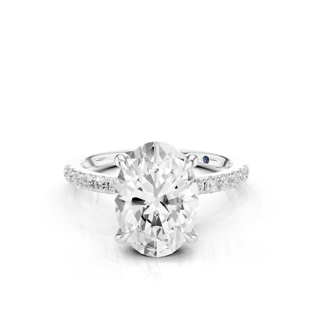 Eria – 2 Carat Oval Pavé with Hidden Halo