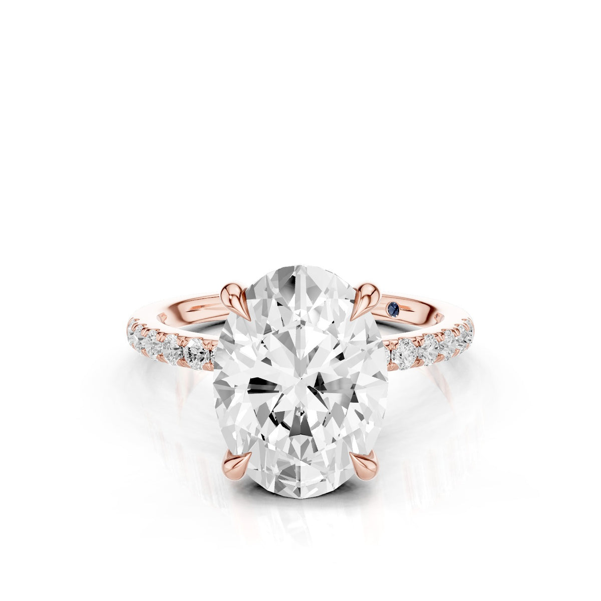 Eria – 3 Carat Oval Pavé with Hidden Halo