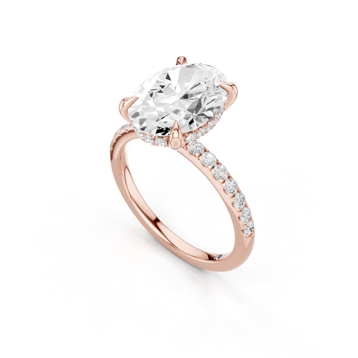 Eria – 3 Carat Oval Pavé with Hidden Halo