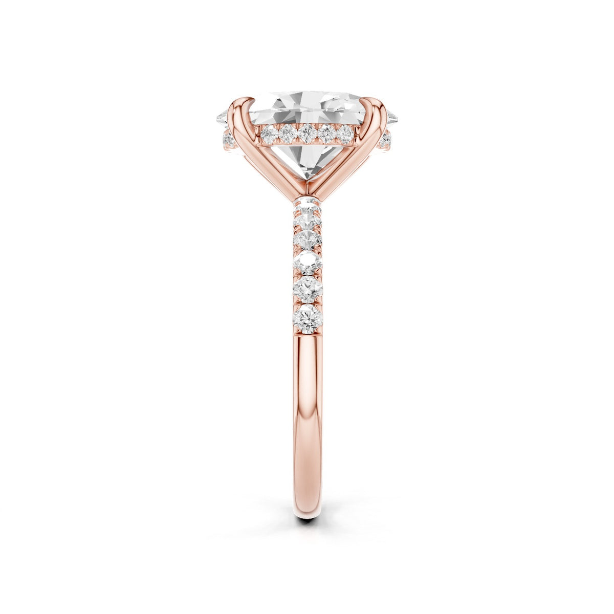 Eria – 3 Carat Oval Pavé with Hidden Halo