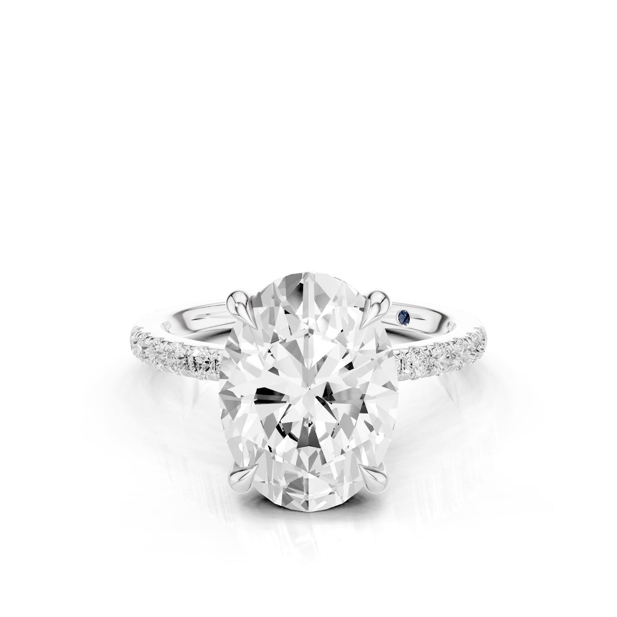 Eria – 3 Carat Oval Pavé with Hidden Halo