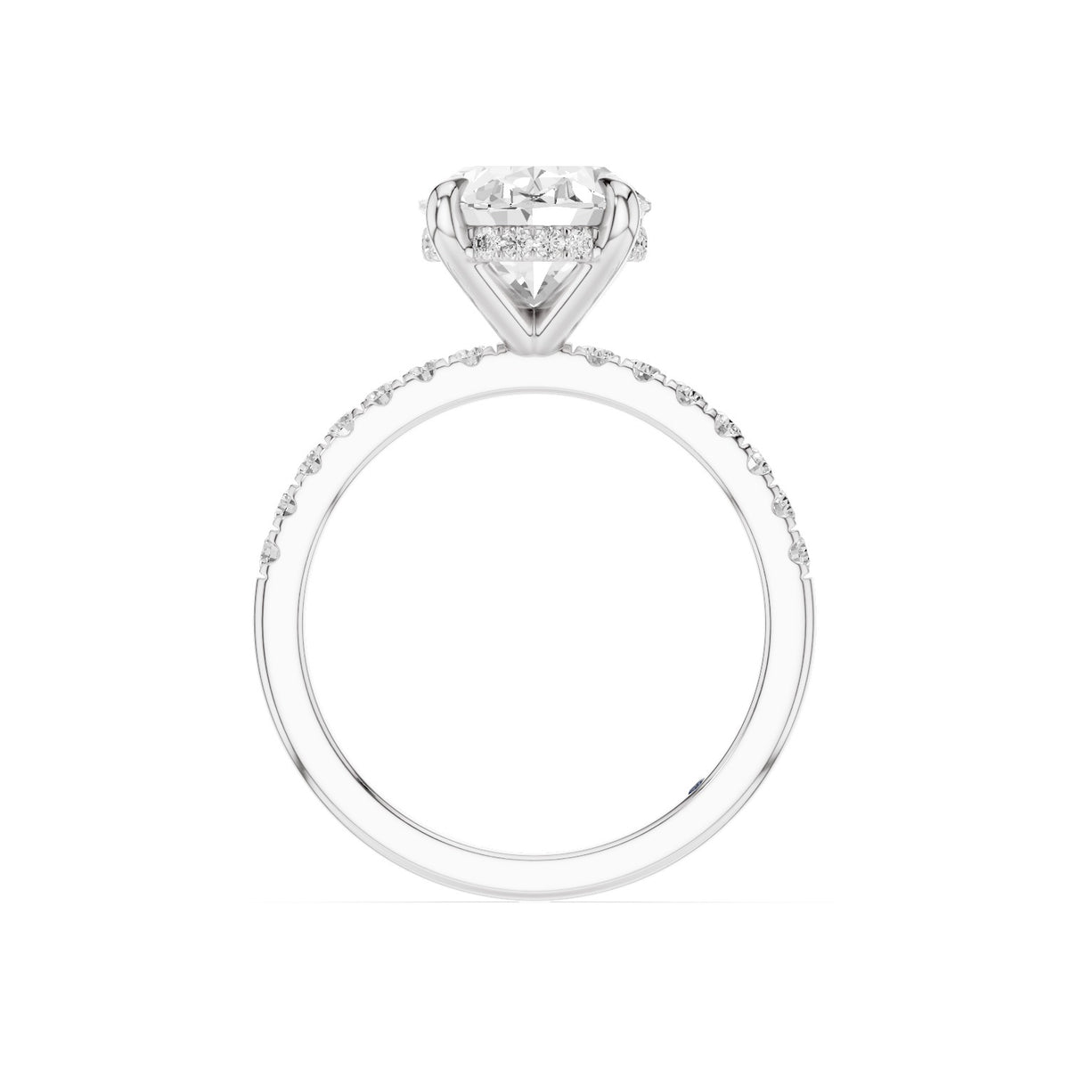 Eria – 3 Carat Oval Pavé with Hidden Halo