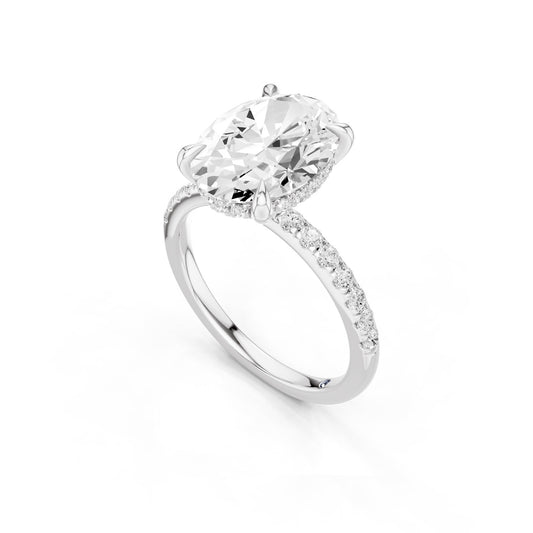 Eria – 3 Carat Oval Pavé with Hidden Halo