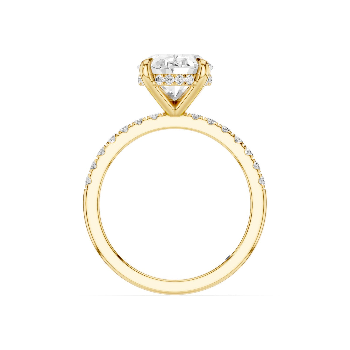 Eria – 3 Carat Oval Pavé with Hidden Halo