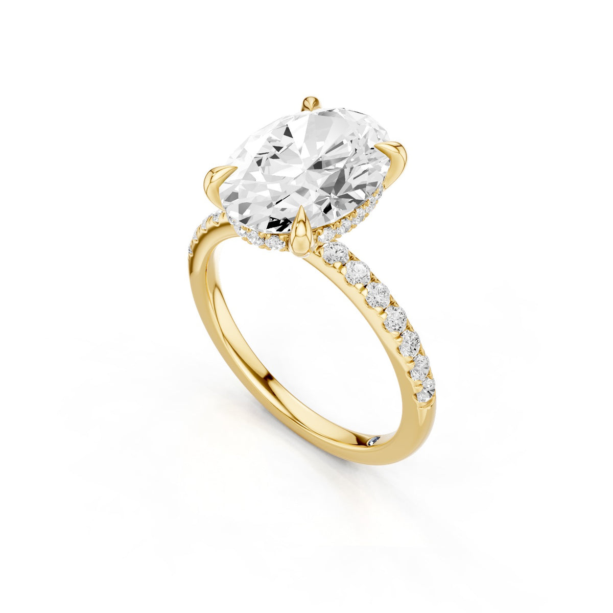 Eria – 3 Carat Oval Pavé with Hidden Halo
