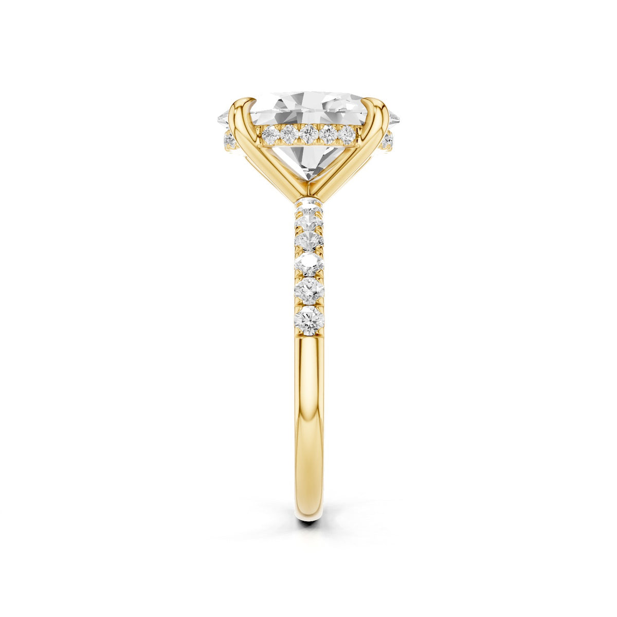 Eria – 3 Carat Oval Pavé with Hidden Halo