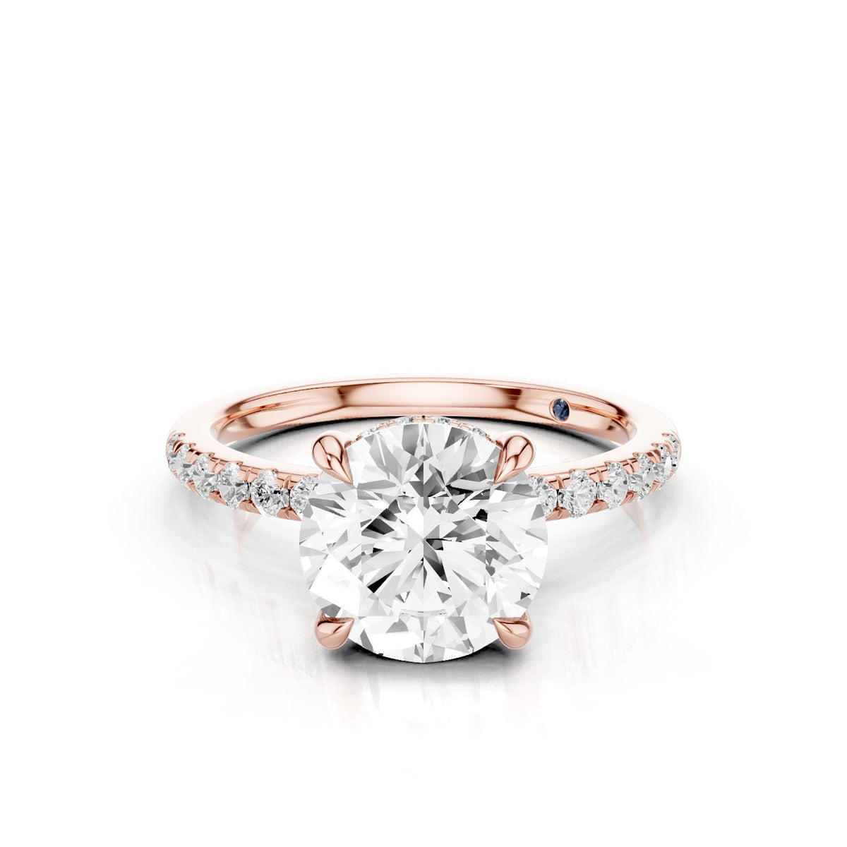 Eria – 2 Carat Round Pavé with Hidden Halo