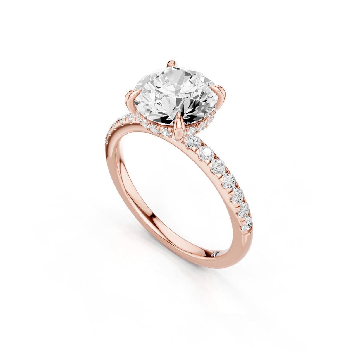 Eria – 2 Carat Round Pavé with Hidden Halo