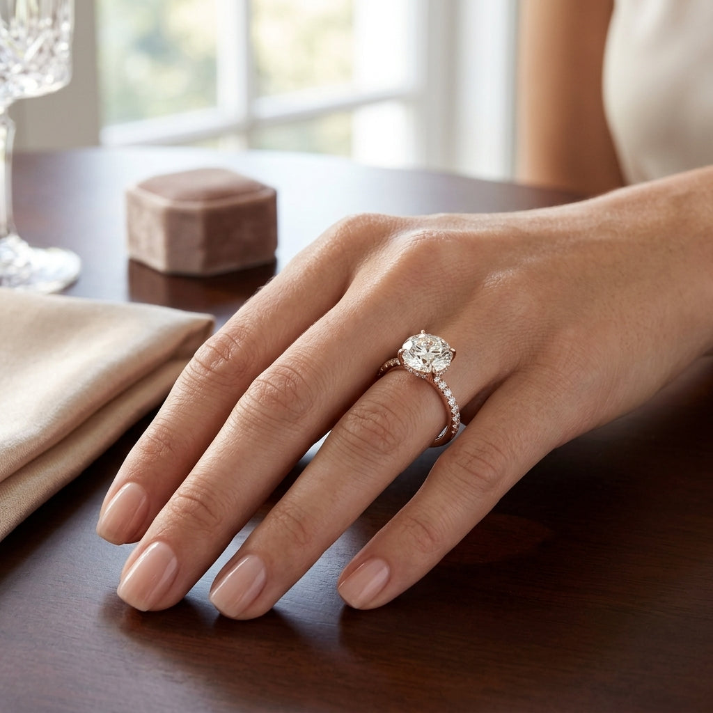 Eria – 2 Carat Round Pavé with Hidden Halo