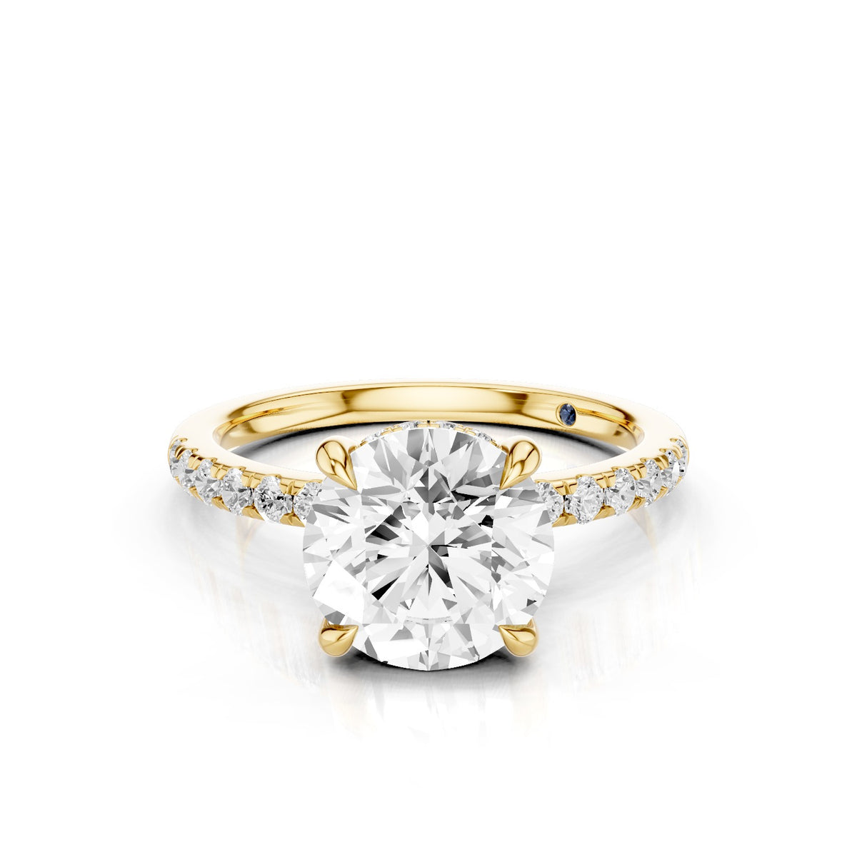 Eria – 2 Carat Round Pavé with Hidden Halo