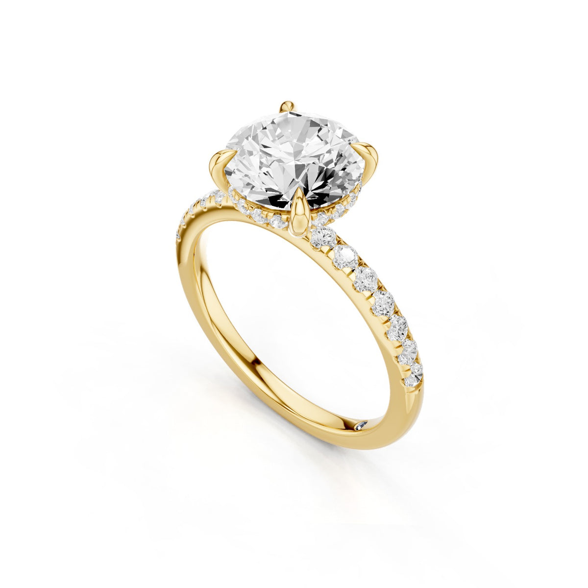 Eria – 2 Carat Round Pavé with Hidden Halo