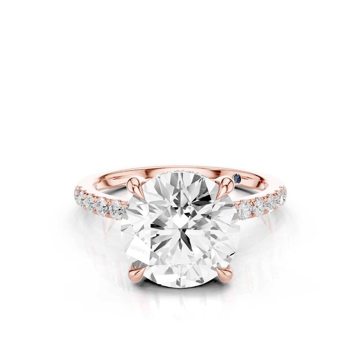 Eria – 3 Carat Round Pavé with Hidden Halo