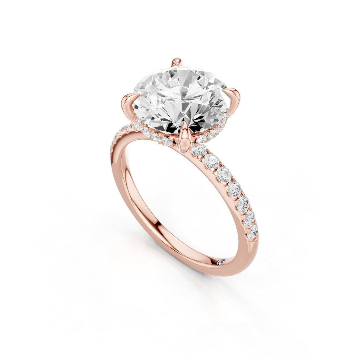 Eria – 3 Carat Round Pavé with Hidden Halo