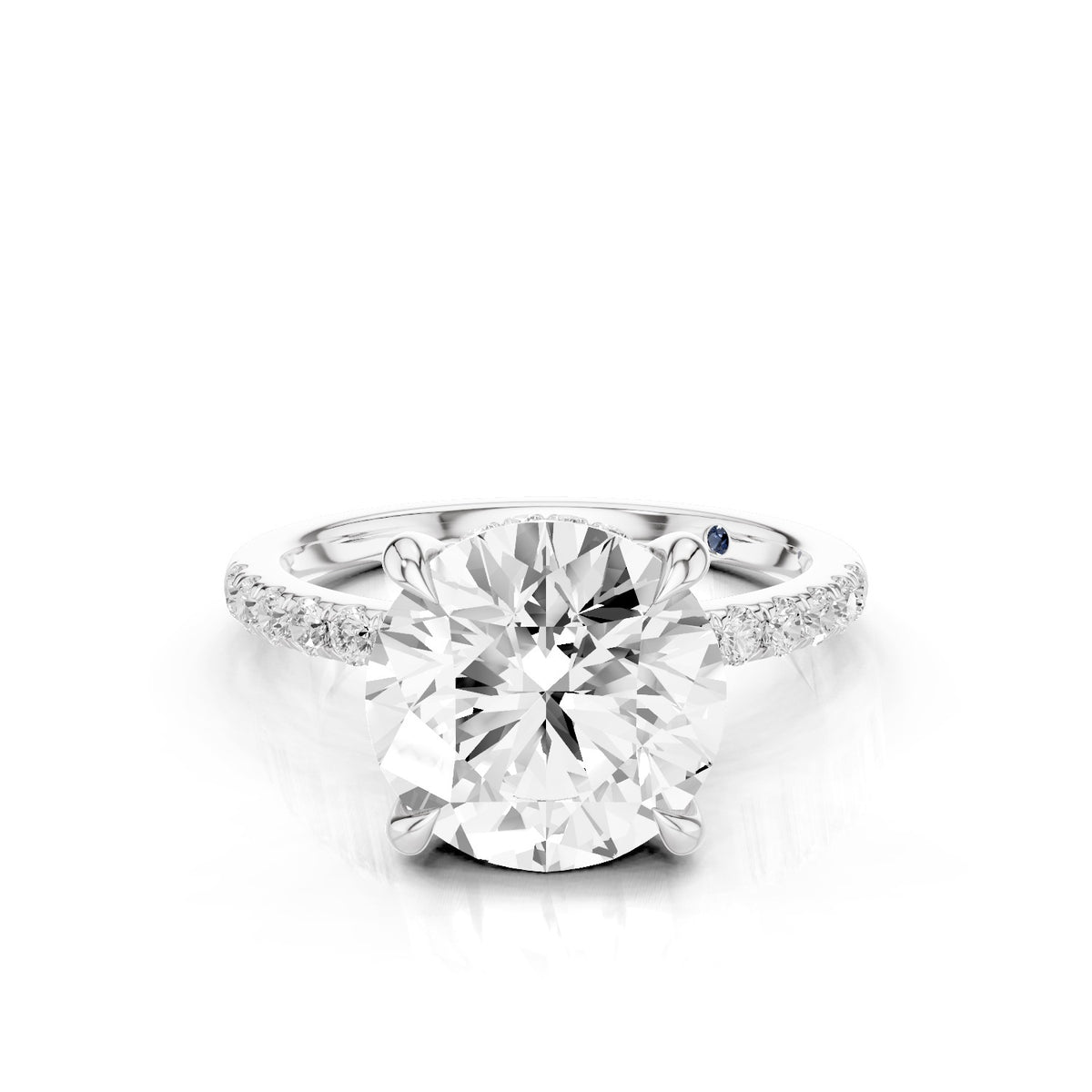 Eria – 3 Carat Round Pavé with Hidden Halo