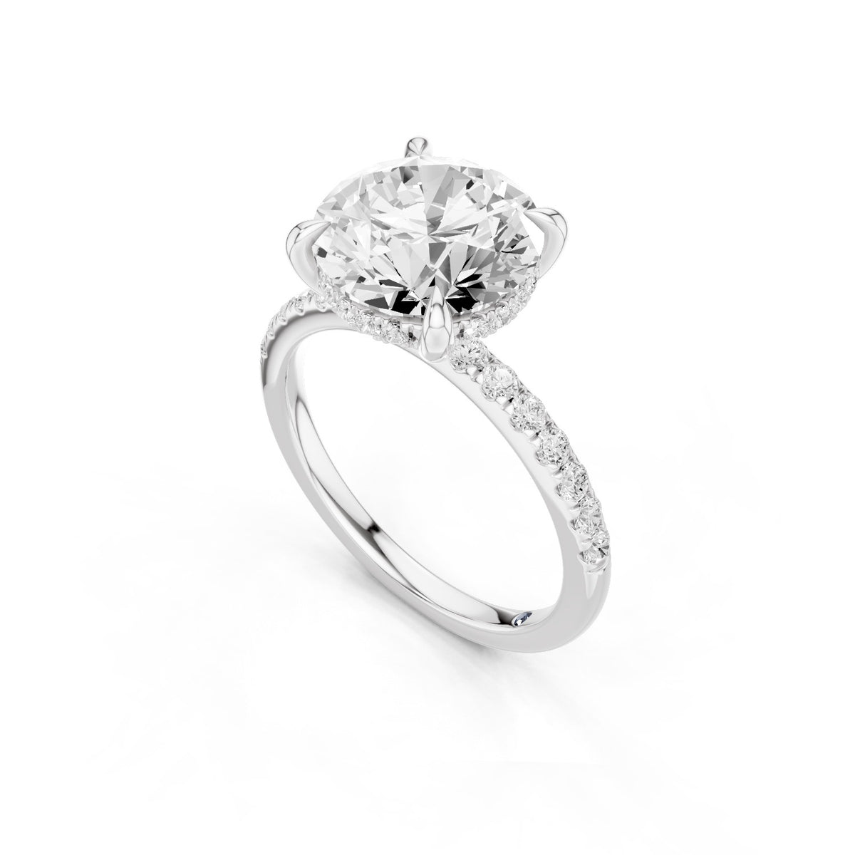 Eria – 3 Carat Round Pavé with Hidden Halo