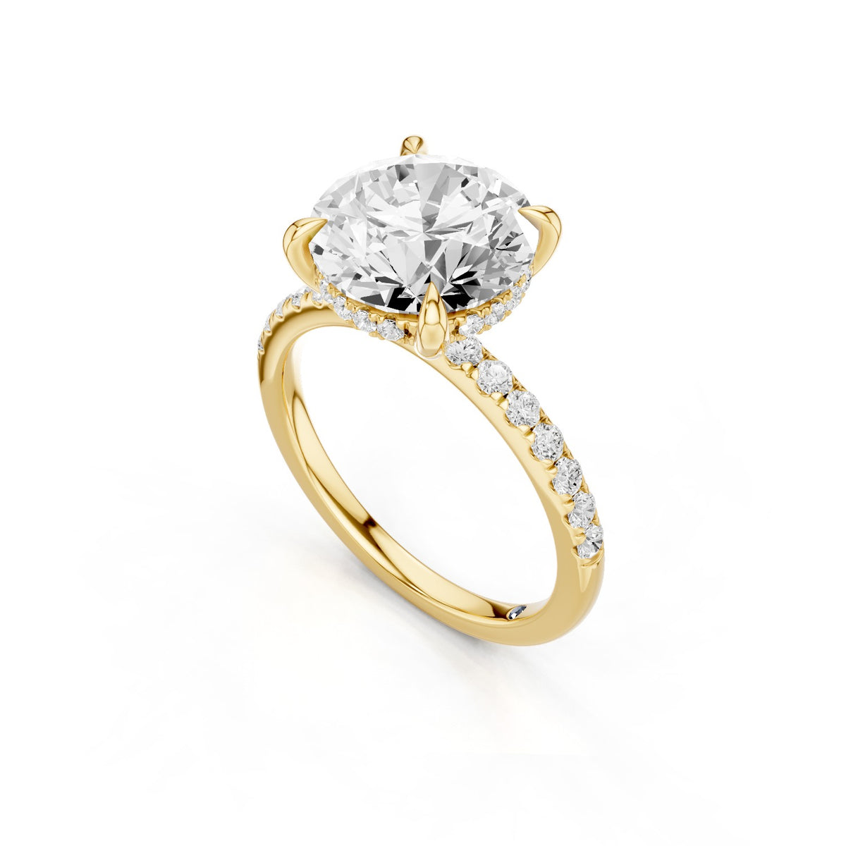 Eria – 3 Carat Round Pavé with Hidden Halo