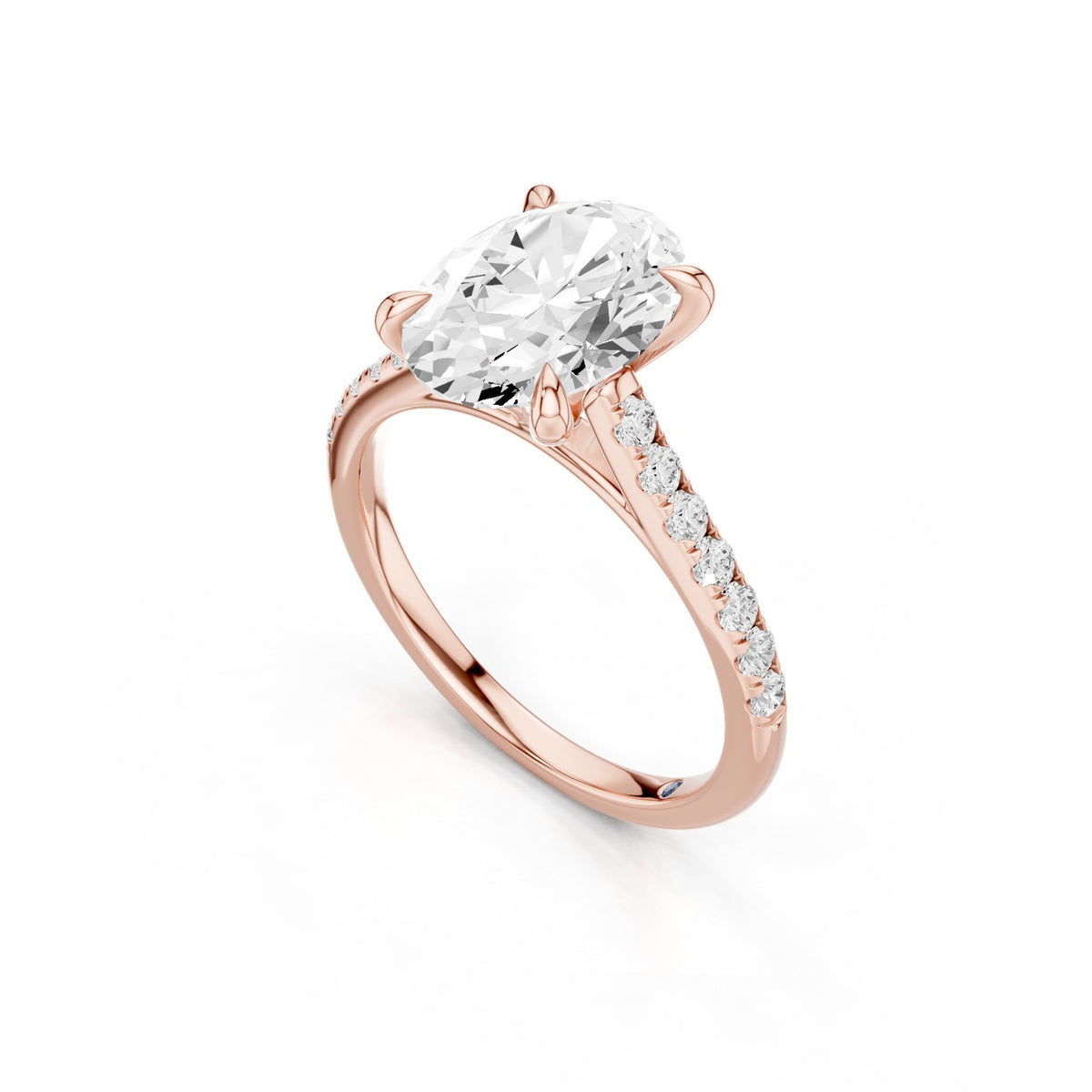 Celine – 2 Carat Oval Cathedral Pavé