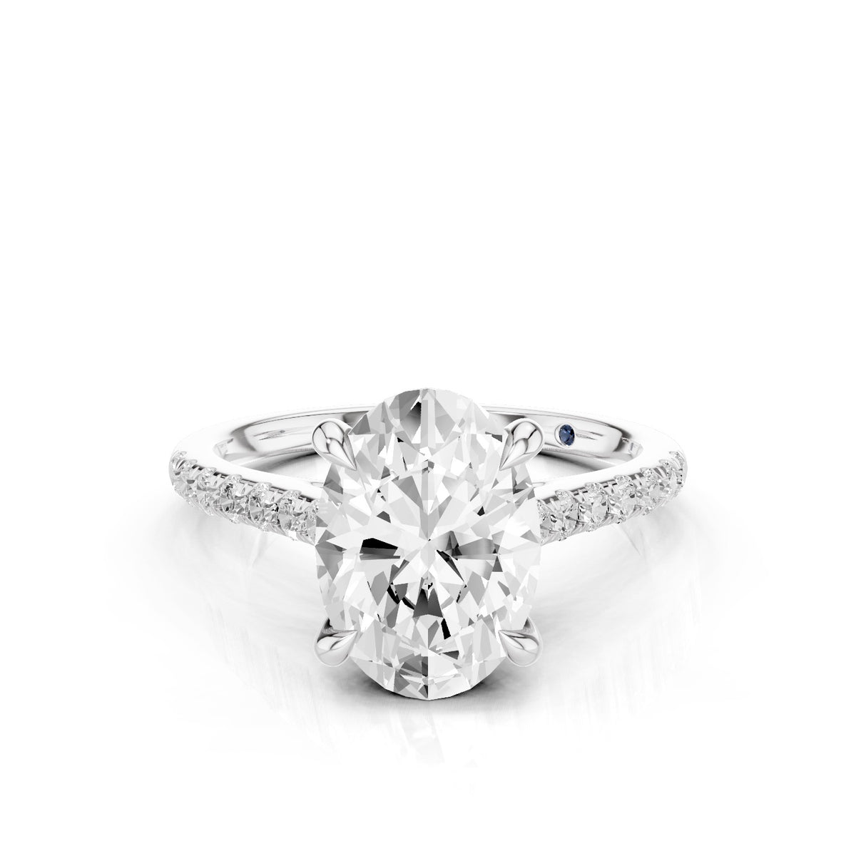 Celine – 2 Carat Oval Cathedral Pavé