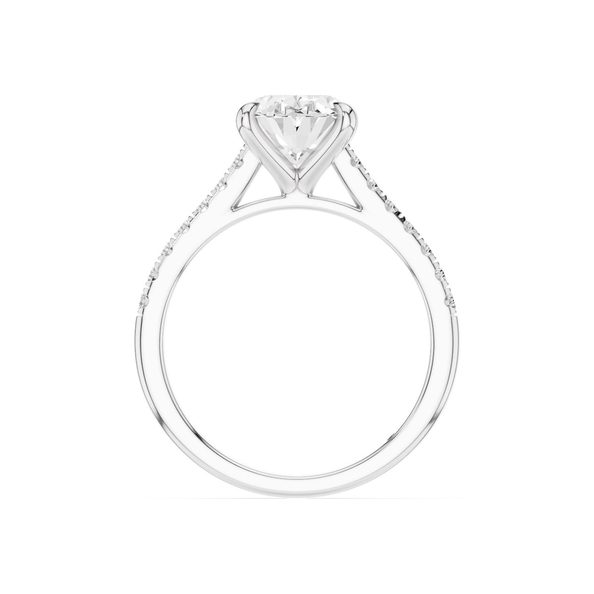 Celine – 2 Carat Oval Cathedral Pavé