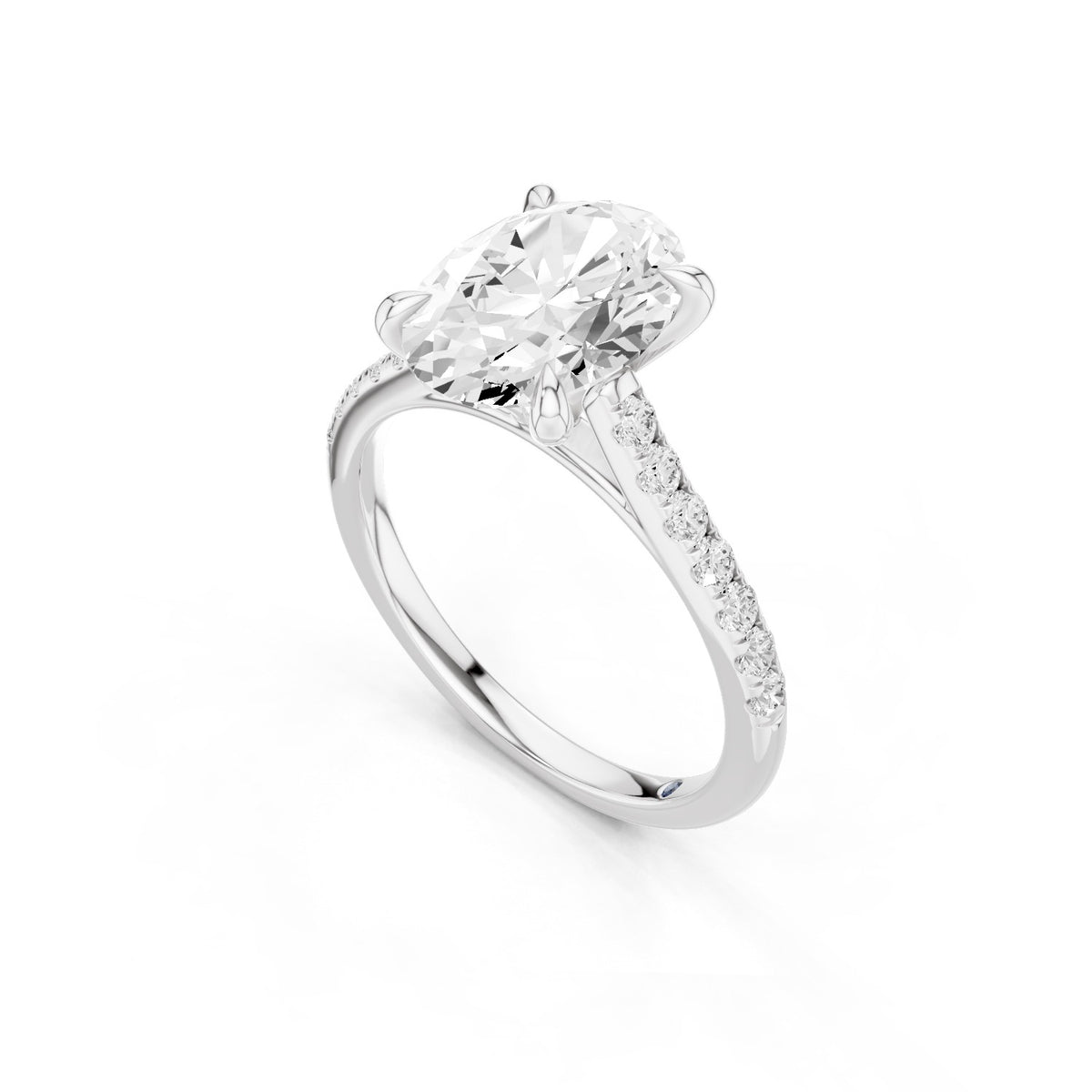 Celine – 2 Carat Oval Cathedral Pavé