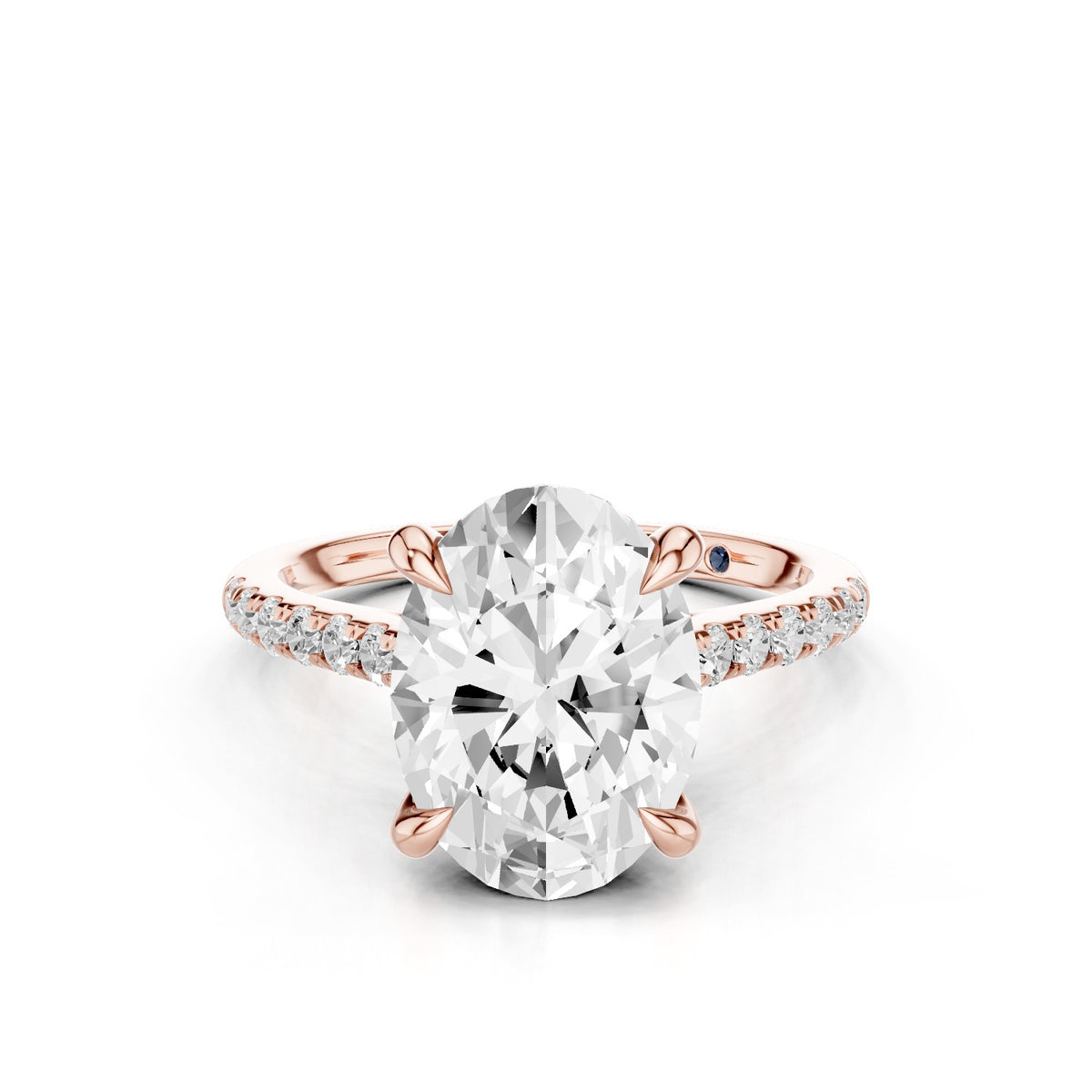 Celine – 3 Carat Oval Cathedral Pavé