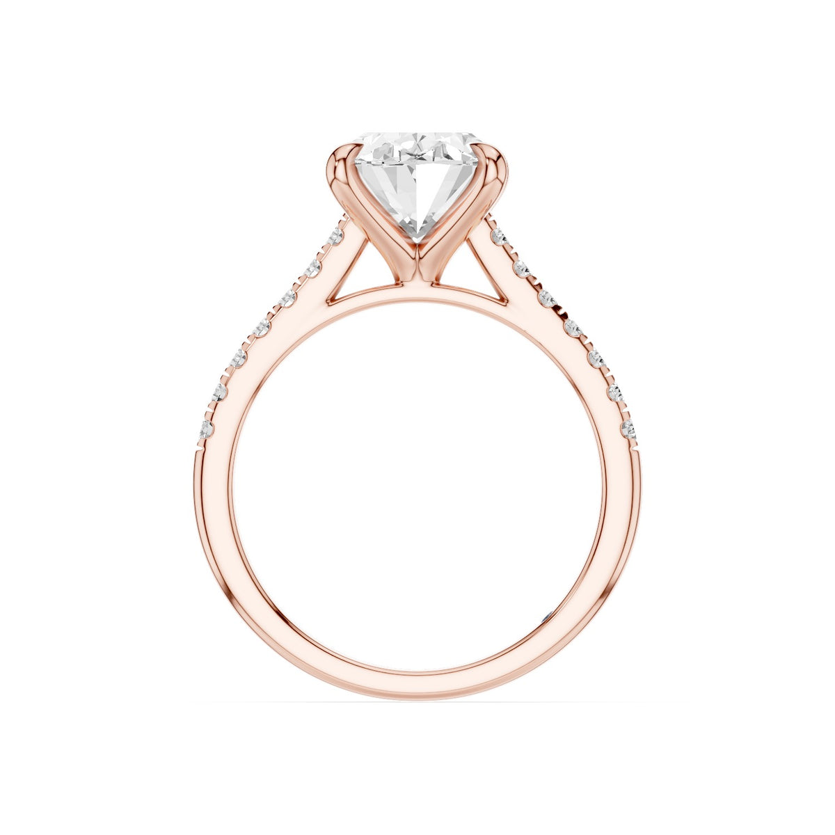 Celine – 3 Carat Oval Cathedral Pavé