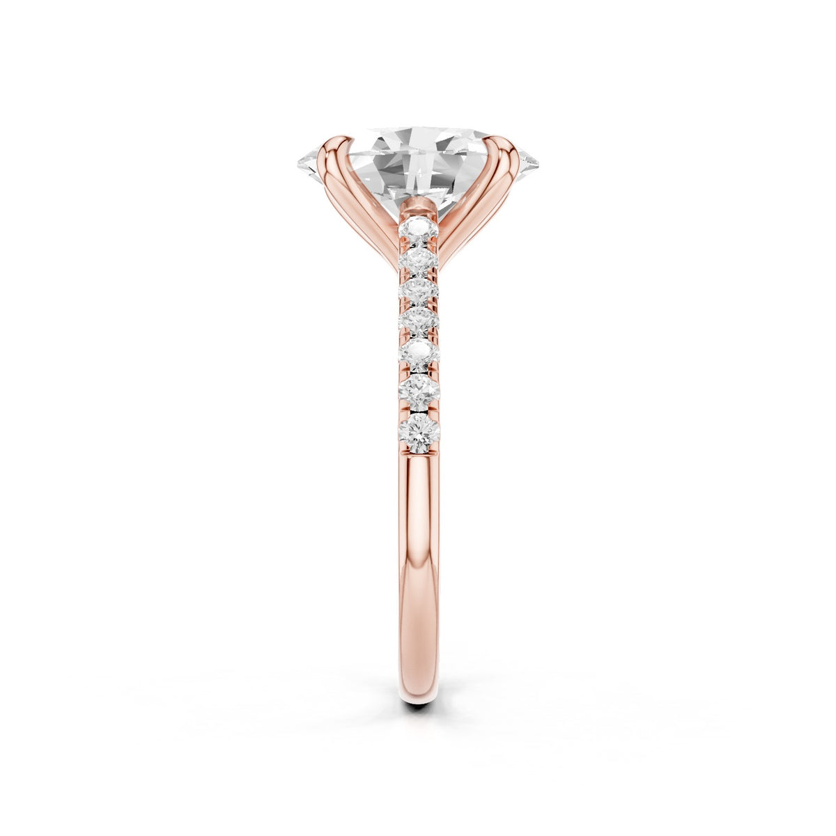 Celine – 3 Carat Oval Cathedral Pavé