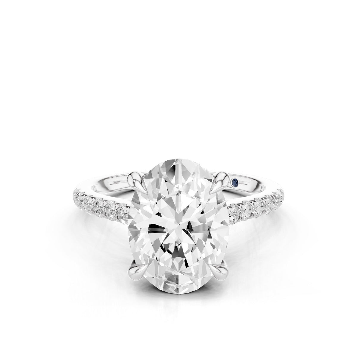 Celine – 3 Carat Oval Cathedral Pavé