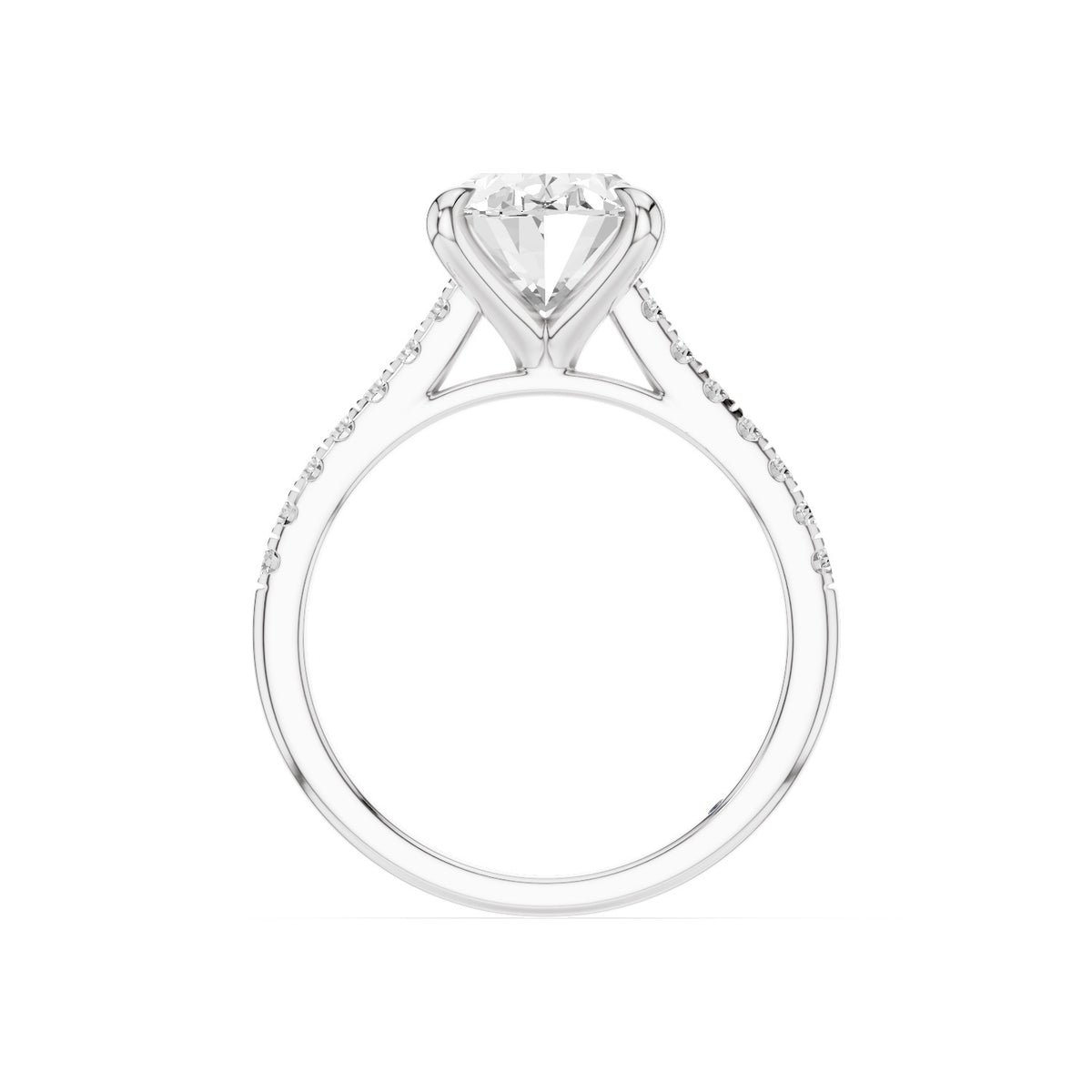 Celine – 3 Carat Oval Cathedral Pavé
