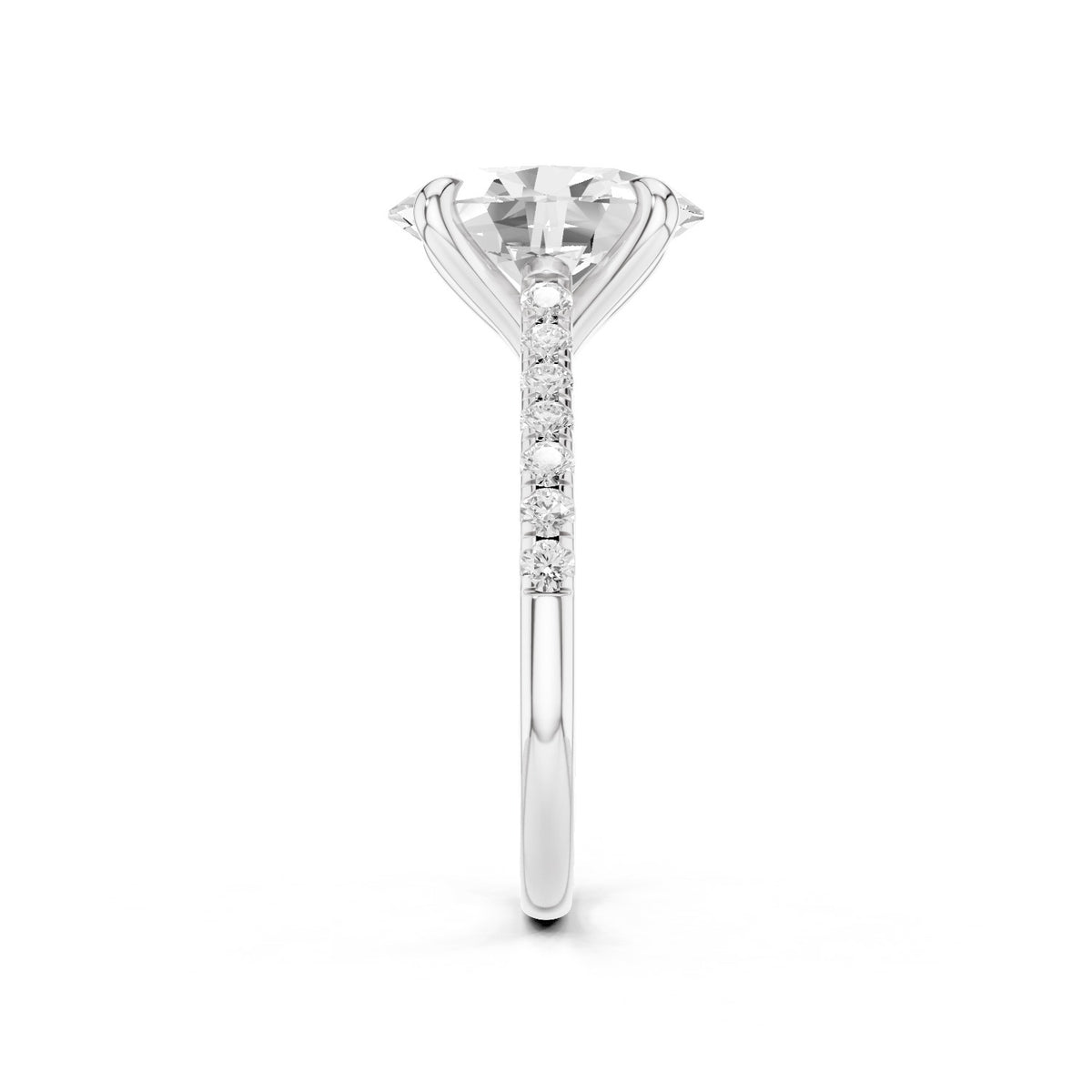 Celine – 3 Carat Oval Cathedral Pavé