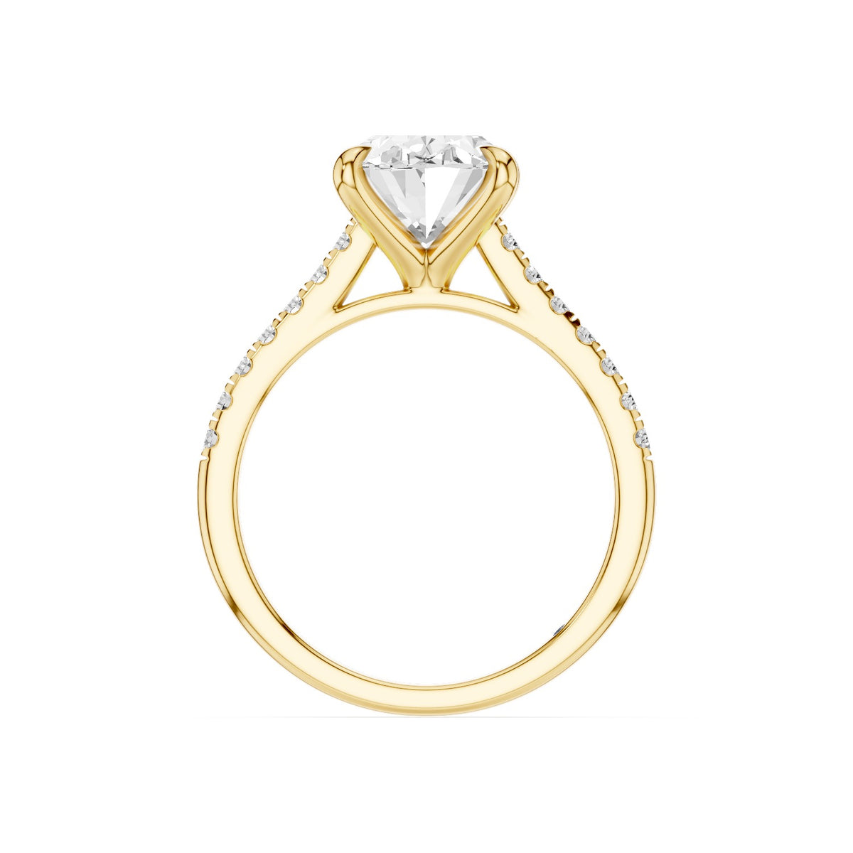 Celine – 3 Carat Oval Cathedral Pavé