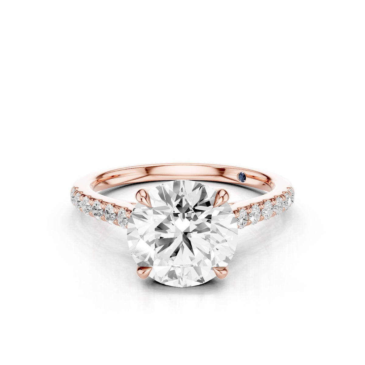 Celine – 2 Carat Round Cathedral Pavé