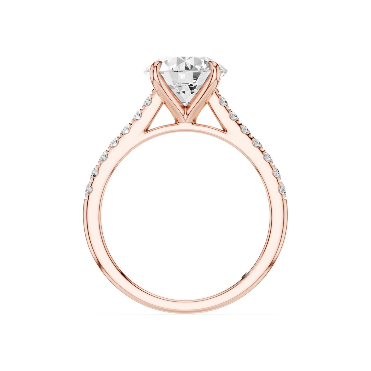 Celine – 2 Carat Round Cathedral Pavé