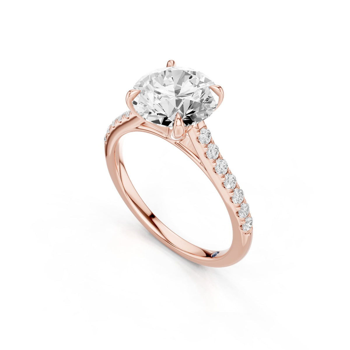 Celine – 2 Carat Round Cathedral Pavé