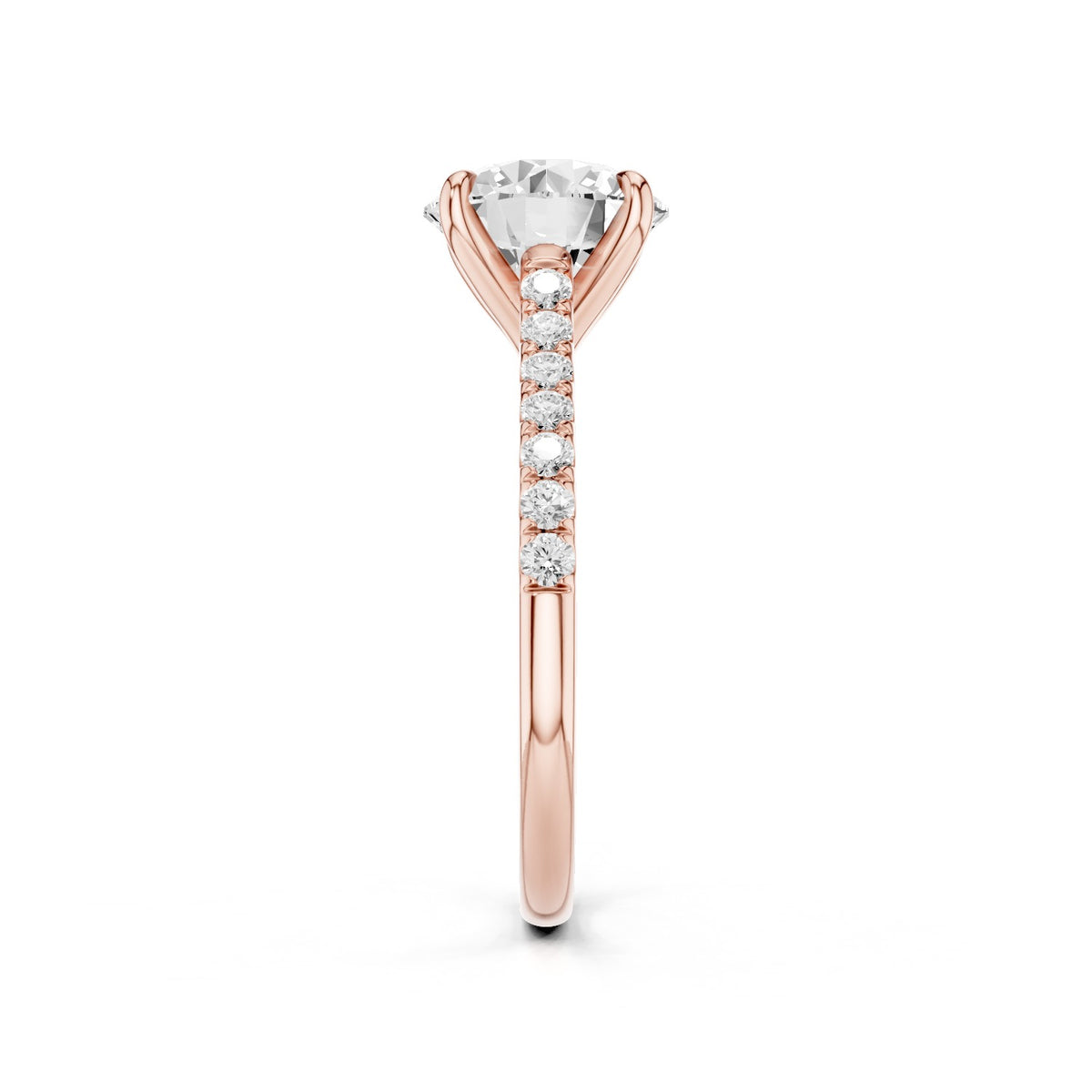 Celine – 2 Carat Round Cathedral Pavé
