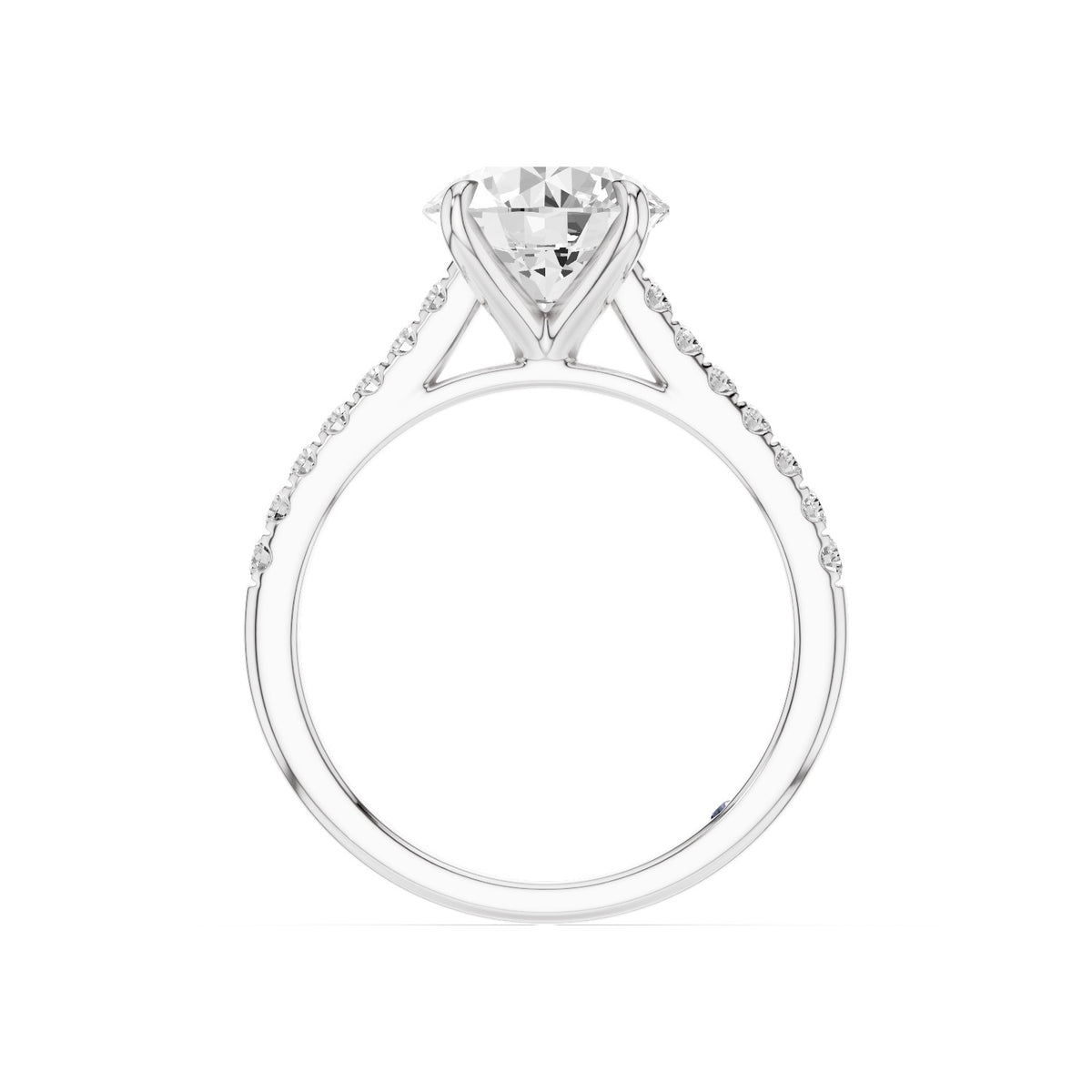 Celine – 2 Carat Round Cathedral Pavé