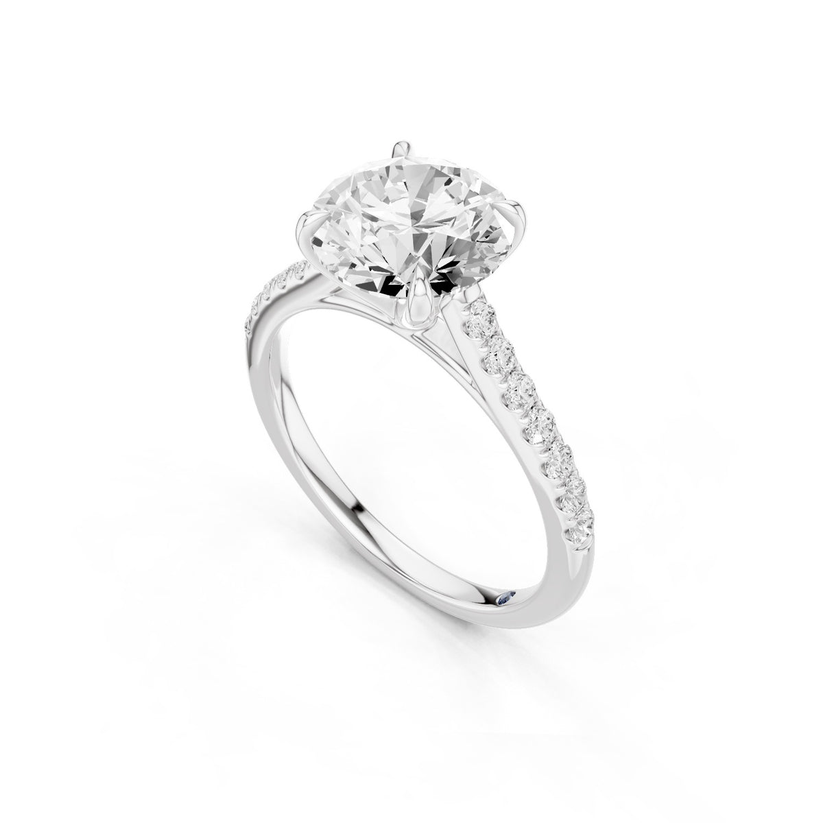 Celine – 2 Carat Round Cathedral Pavé