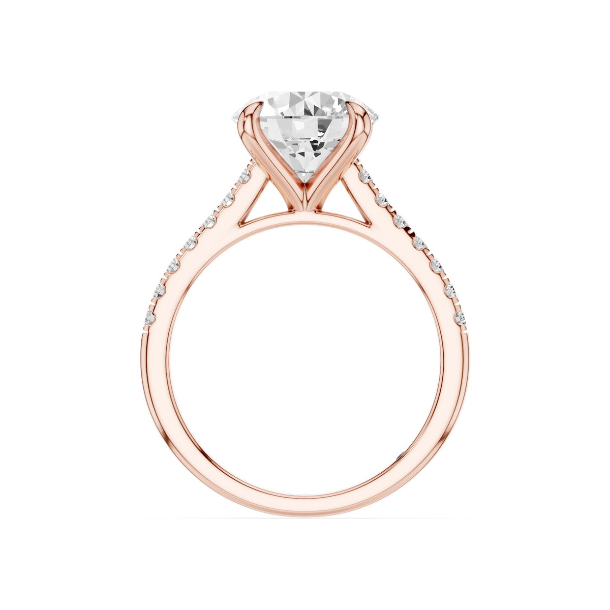 Celine – 3 Carat Round Cathedral Pavé