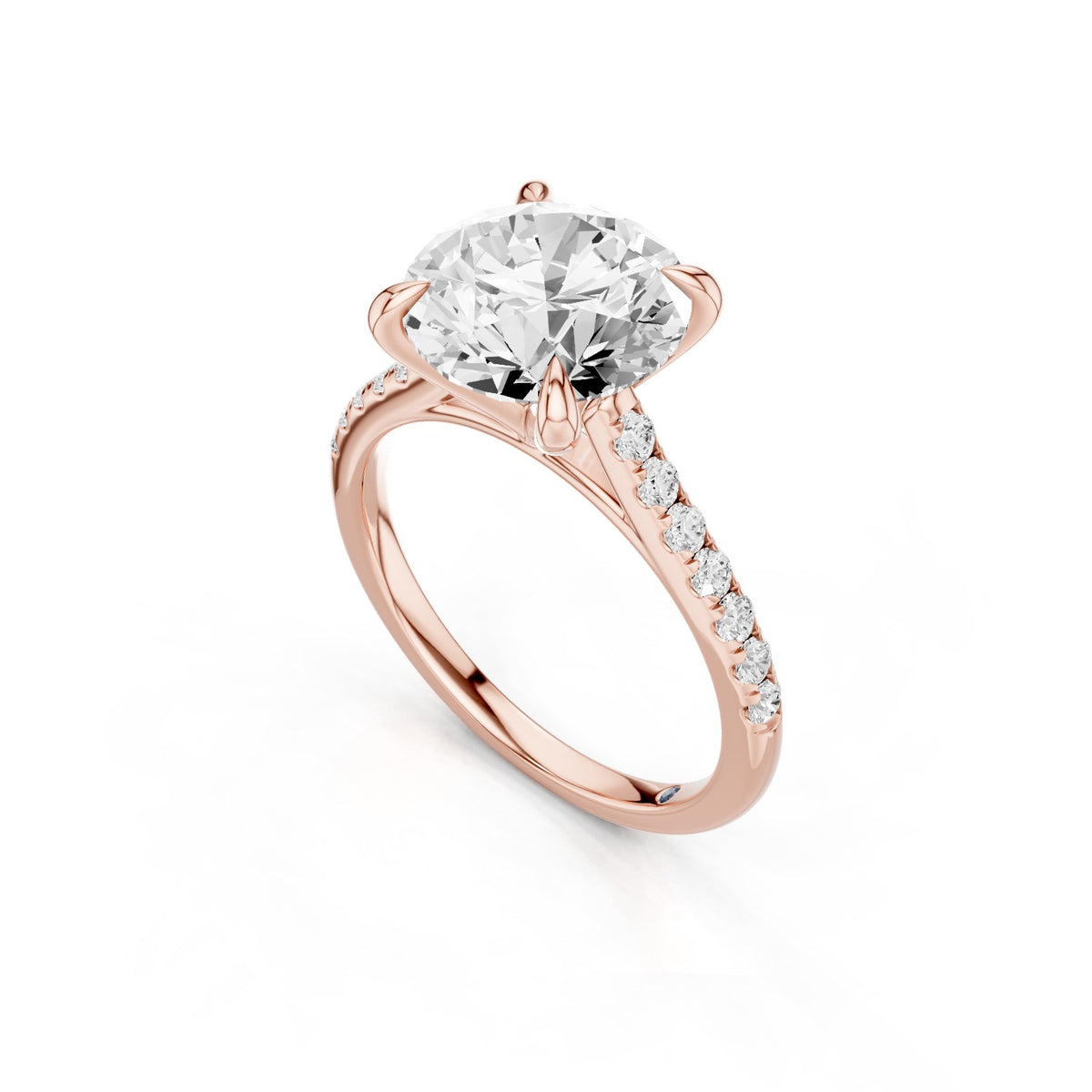 Celine – 3 Carat Round Cathedral Pavé