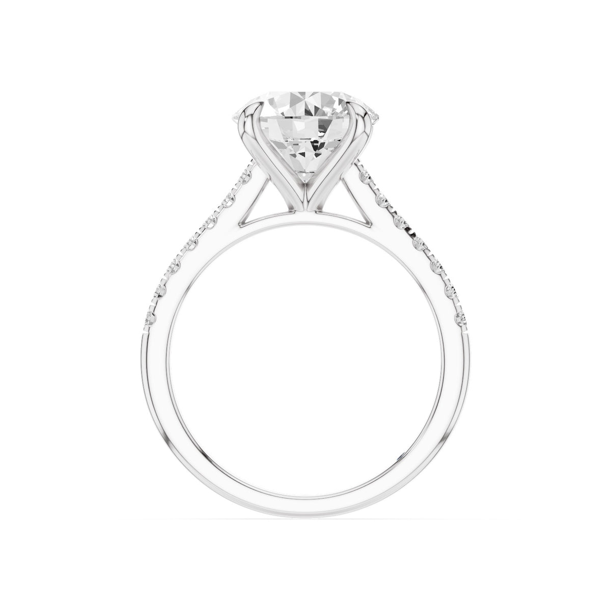 Celine – 3 Carat Round Cathedral Pavé